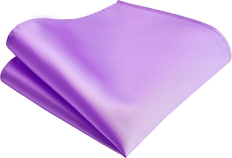 Branduce Mens Solid Color Double Fold Pre-tied Bow Tie and Pocket Square Set - Image 3